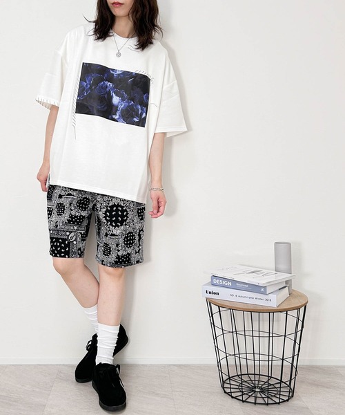 Ritzy（リッツィー）の「ツイルペイズリープリント シェフショートパンツ（その他パンツ・メンズ・ホワイト/ブラック・MEDIUM/LARGE/X-LARGE/SMALL）」の6枚目の写真