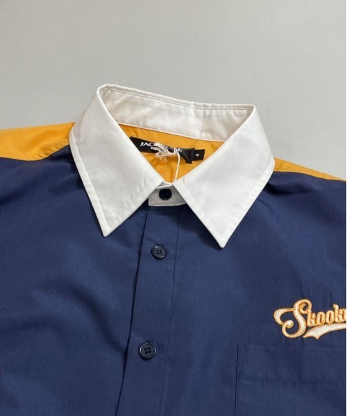 SKOOKUM（スクーカム）の「SKOOKUM / スクーカム ×JEオックス刺繍&ワッペンSSシャツ（シャツ/ブラウス・メンズ・ホワイト/ネイビー/グリーン・M/L）」の7枚目の写真