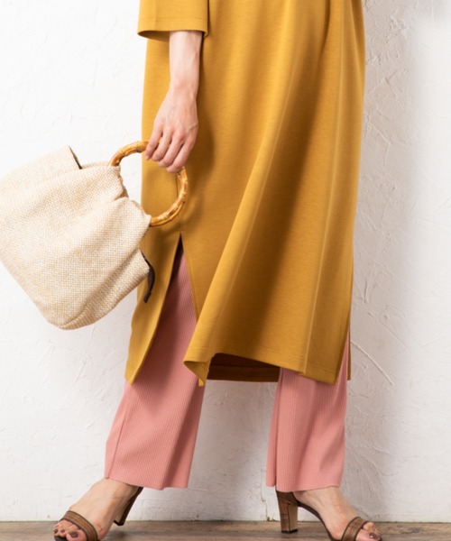 aunt lily(アントリリー)の「リブジャージーストレートパンツ(その他パンツ・レディース・ベージュ/グレー/ピンク・LL/M)」の3枚目の写真