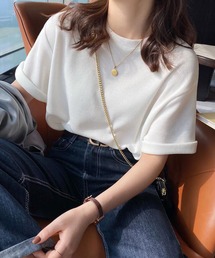 ワッフルクルーネックTシャツ
