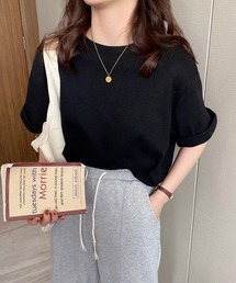 ワッフルクルーネックTシャツ