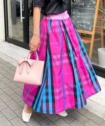 StyleSea | チェックロングギャザーフレアスカート(スカート)