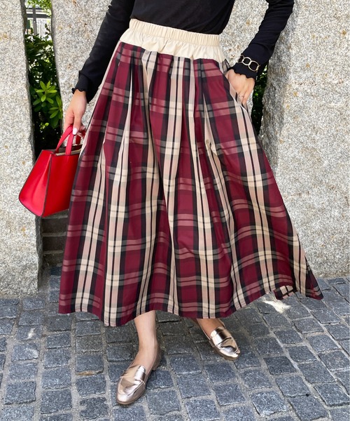 チェックロングギャザーフレアスカート スカート Stylesea スタイルシー のファッション通販 Zozotown