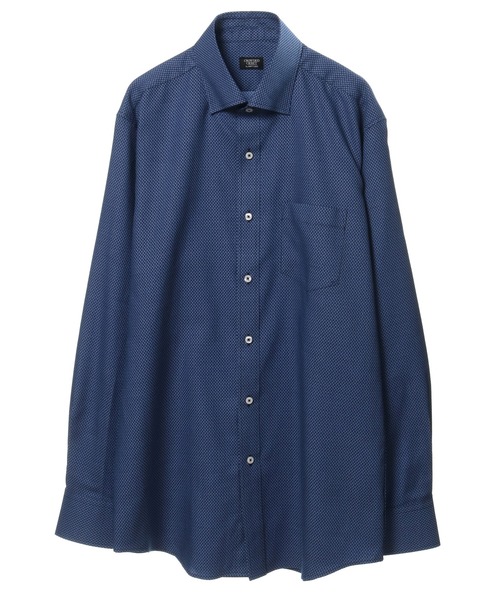 CROWDED CLOSET(クラウデッドクローゼット)の「マイクロチェックドビーシャツ(ビジネスシャツ・メンズ・ネイビー/サックスブルー・01/02/03/04)」の10枚目の写真