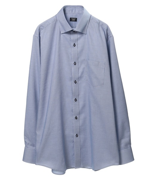 CROWDED CLOSET(クラウデッドクローゼット)の「マイクロチェックドビーシャツ(ビジネスシャツ・メンズ・ネイビー/サックスブルー・01/02/03/04)」の9枚目の写真