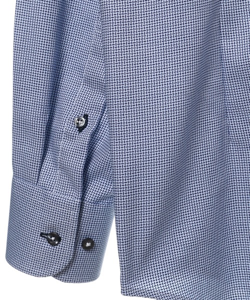 CROWDED CLOSET(クラウデッドクローゼット)の「マイクロチェックドビーシャツ(ビジネスシャツ・メンズ・ネイビー/サックスブルー・01/02/03/04)」の16枚目の写真