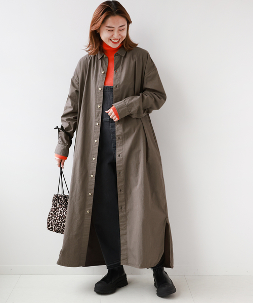 ■【ARMEN/アーメン】POPLIN REGULAR COLLAR MAXI OP：別注ワンピース