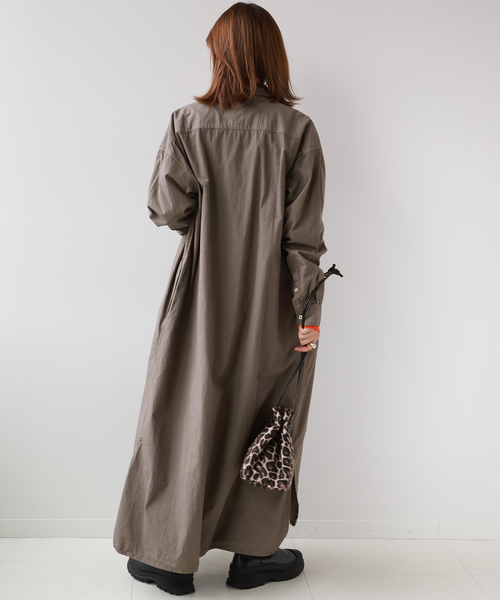 ARMEN(アーメン)の「■【ARMEN/アーメン】POPLIN REGULAR COLLAR MAXI OP:別注ワンピース(シャツワンピース・レディース・チャコールグレー/ネイビー・FREE)」の21枚目の写真