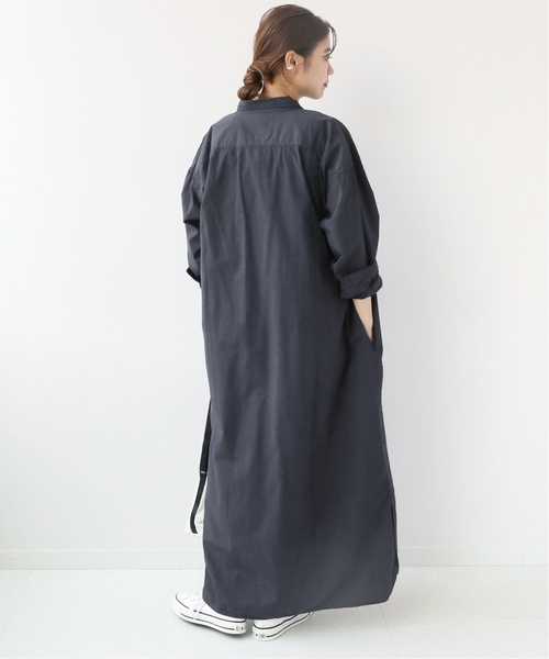 ARMEN(アーメン)の「■【ARMEN/アーメン】POPLIN REGULAR COLLAR MAXI OP:別注ワンピース(シャツワンピース・レディース・チャコールグレー/ネイビー・FREE)」の15枚目の写真