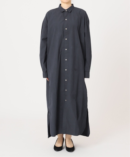 ARMEN(アーメン)の「■【ARMEN/アーメン】POPLIN REGULAR COLLAR MAXI OP:別注ワンピース(シャツワンピース・レディース・チャコールグレー/ネイビー・FREE)」の7枚目の写真