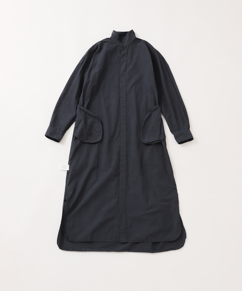ARMEN(アーメン)の「■【ARMEN/アーメン】POPLIN REGULAR COLLAR MAXI OP:別注ワンピース(シャツワンピース・レディース・チャコールグレー/ネイビー・FREE)」の11枚目の写真