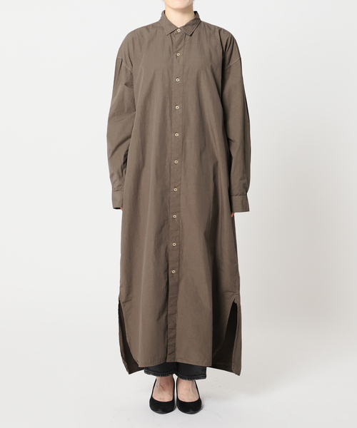 ARMEN(アーメン)の「■【ARMEN/アーメン】POPLIN REGULAR COLLAR MAXI OP:別注ワンピース(シャツワンピース・レディース・チャコールグレー/ネイビー・FREE)」の20枚目の写真