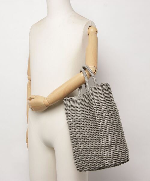 MAKE UP(メイクアップ)の「MAKE UP PE編みトートバッグ(トートバッグ・レディース・グレー/ナチュラル・FREE)」の3枚目の写真