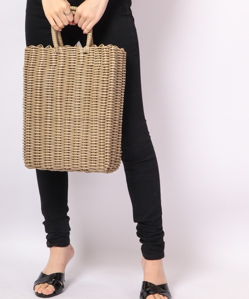 MAKE UP(メイクアップ)の「MAKE UP PE編みトートバッグ(トートバッグ・レディース・グレー/ナチュラル・FREE)」の7枚目の写真