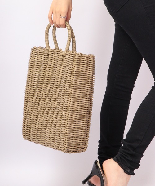 MAKE UP(メイクアップ)の「MAKE UP PE編みトートバッグ(トートバッグ・レディース・グレー/ナチュラル・FREE)」の8枚目の写真