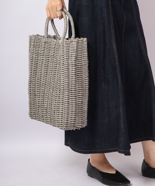 MAKE UP(メイクアップ)の「MAKE UP PE編みトートバッグ(トートバッグ・レディース・グレー/ナチュラル・FREE)」の12枚目の写真