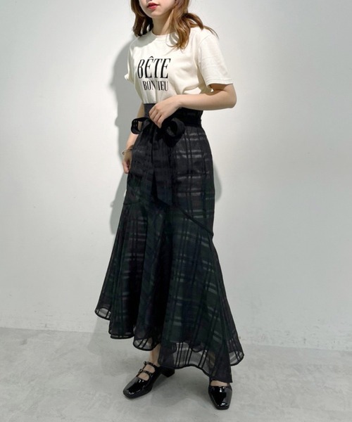 one after another NICE CLAUP（ワンアフターアナザーナイスクラップ）の「低身長向けサイズあり　ラッフルマーメイドスカート（スカート・レディース・ブラック/ライトベージュ/ベージュ系その他/ブラウン・MEDIUM/SMALL）」の9枚目の写真