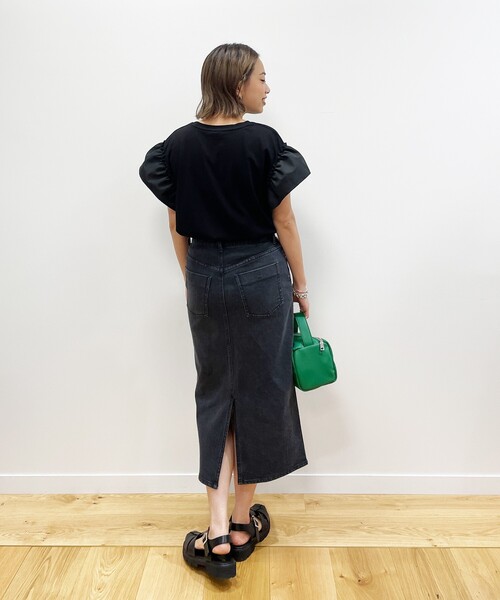 OPAQUE.CLIP（オペークドットクリップ）の「◆オーガニックコットンデニム 201B ナロースカート【WEB限定サイズ】（デニムスカート・レディース・ダークネイビー/チャコールグレー/ブルー・36/38/42/34/40）」の8枚目の写真