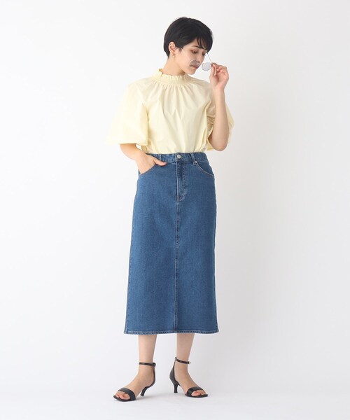 OPAQUE.CLIP（オペークドットクリップ）の「◆オーガニックコットンデニム 201B ナロースカート【WEB限定サイズ】（デニムスカート・レディース・ダークネイビー/チャコールグレー/ブルー・36/38/42/34/40）」の14枚目の写真