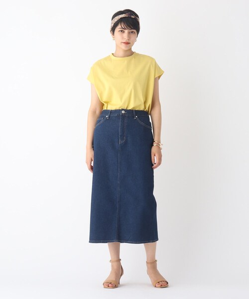OPAQUE.CLIP（オペークドットクリップ）の「◆オーガニックコットンデニム 201B ナロースカート【WEB限定サイズ】（デニムスカート・レディース・ダークネイビー/チャコールグレー/ブルー・36/38/42/34/40）」の16枚目の写真