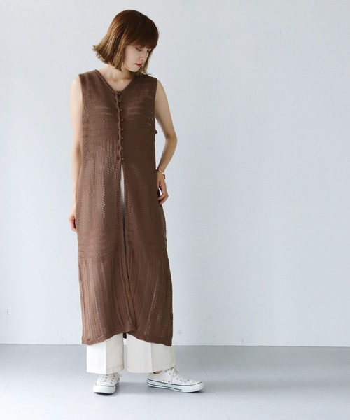 vingtrois(バントロア)の「【shemoshelly】前後2way透かし柄ノースリーブワンピース(ワンピース・レディース・ホワイト/ブラック/ブラウン・FREE)」の20枚目の写真
