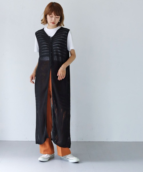 vingtrois(バントロア)の「【shemoshelly】前後2way透かし柄ノースリーブワンピース(ワンピース・レディース・ホワイト/ブラック/ブラウン・FREE)」の12枚目の写真
