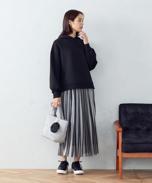 COMME CA ISM（コムサイズム）の「ダンボールニット　パーカー（パーカー・レディース・ブラック/ブルー/ライトイエロー/グレイッシュベージュ・LARGE/MEDIUM）」の5枚目の写真