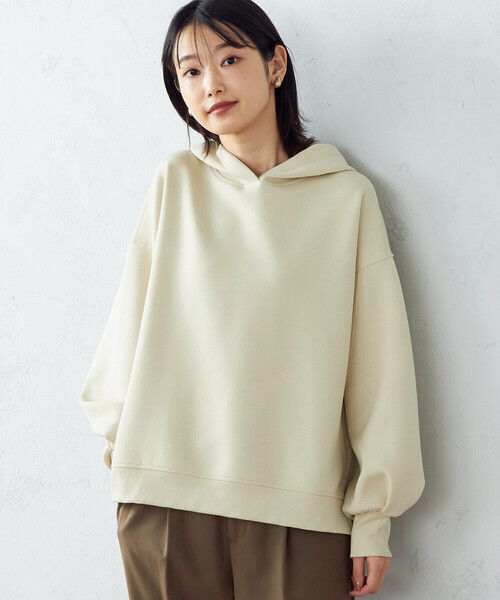 COMME CA ISM（コムサイズム）の「ダンボールニット　パーカー（パーカー・レディース・ブラック/ブルー/ライトイエロー/グレイッシュベージュ・LARGE/MEDIUM）」の9枚目の写真