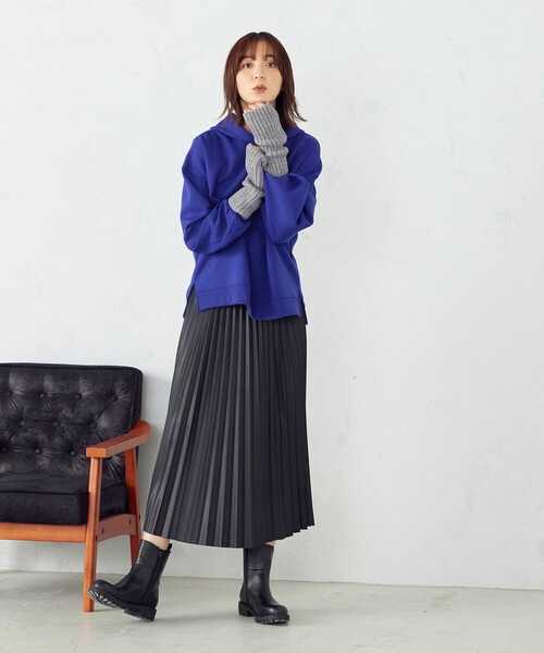 COMME CA ISM（コムサイズム）の「ダンボールニット　パーカー（パーカー・レディース・ブラック/ブルー/ライトイエロー/グレイッシュベージュ・LARGE/MEDIUM）」の14枚目の写真