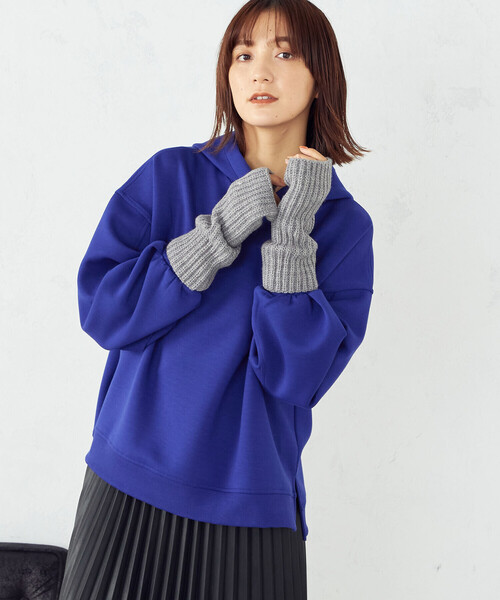 COMME CA ISM（コムサイズム）の「ダンボールニット　パーカー（パーカー・レディース・ブラック/ブルー/ライトイエロー/グレイッシュベージュ・LARGE/MEDIUM）」の15枚目の写真