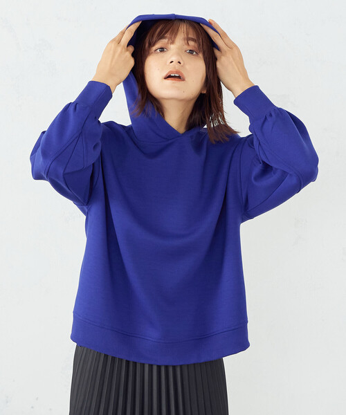 COMME CA ISM（コムサイズム）の「ダンボールニット　パーカー（パーカー・レディース・ブラック/ブルー/ライトイエロー/グレイッシュベージュ・LARGE/MEDIUM）」の16枚目の写真