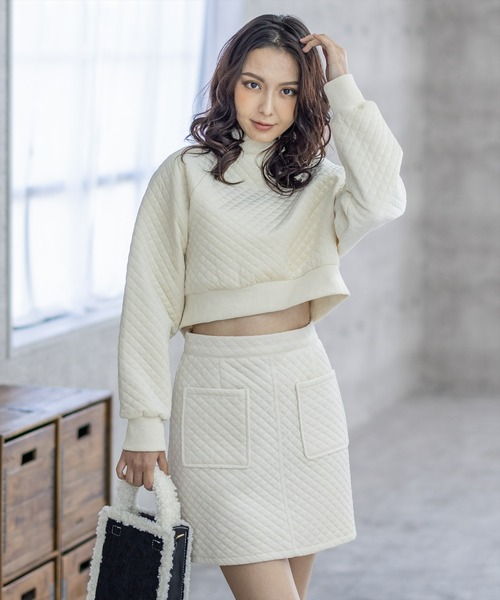 clear（クリア）の「ポケット付きキルティングミニスカート（スカート