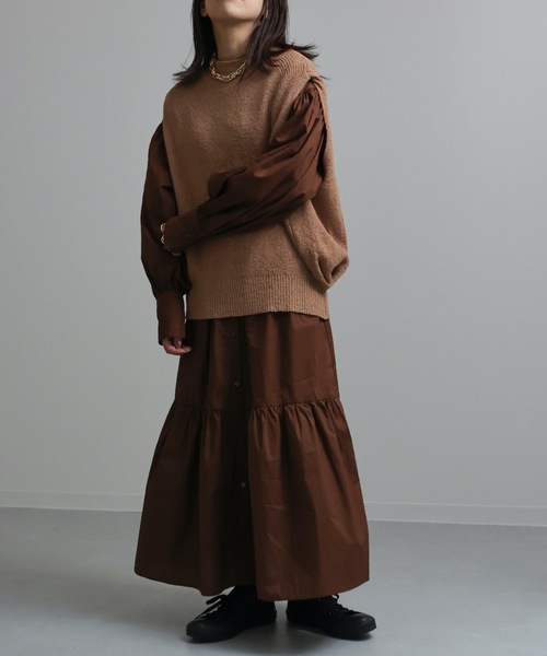 ap retro（アプレトロ）の「サイドデザインハイネックニットベスト（ベスト・レディース・ブラック/ベージュ/アイボリー/カーキ・FREE）」の20枚目の写真