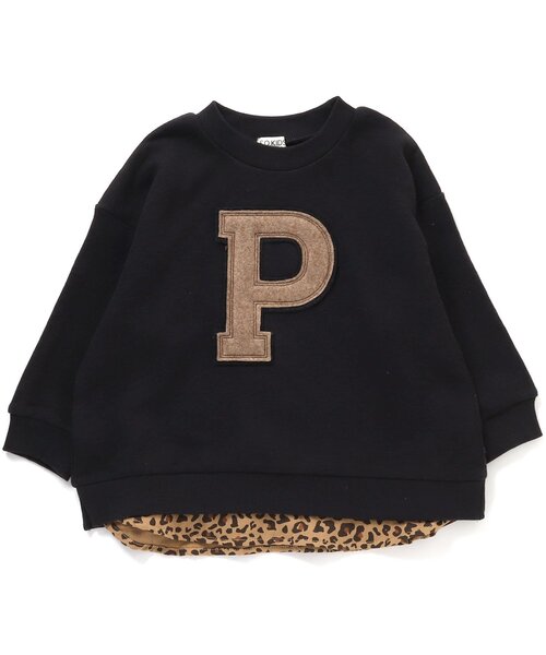 F.O.KIDS（エフオーキッズ）の「アップリケレイヤードライクトレーナー（スウェット・キッズ・チャコール/キナリ/ブラウン/ネイビー・110/90/100/130/120/80/140/95）」の3枚目の写真