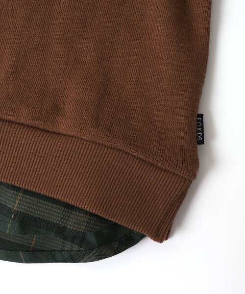 F.O.KIDS（エフオーキッズ）の「アップリケレイヤードライクトレーナー（スウェット・キッズ・チャコール/キナリ/ブラウン/ネイビー・110/90/100/130/120/80/140/95）」の14枚目の写真