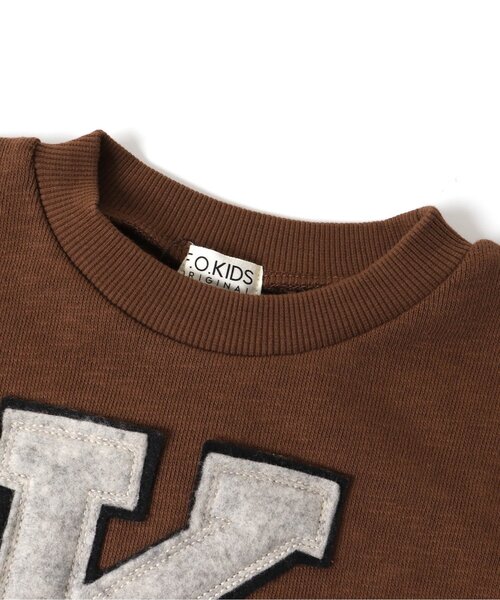 F.O.KIDS（エフオーキッズ）の「アップリケレイヤードライクトレーナー（スウェット・キッズ・チャコール/キナリ/ブラウン/ネイビー・110/90/100/130/120/80/140/95）」の7枚目の写真
