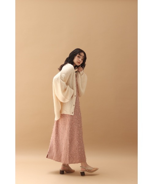 muguet（ミュゲ）の「clear button volume knit cardigan（カーディガン/ボレロ・レディース・ピンク/ブラウン/ベビーピンク/アイボリー・FREE）」の7枚目の写真