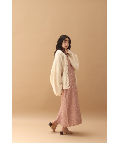muguet（ミュゲ）の「clear button volume knit cardigan