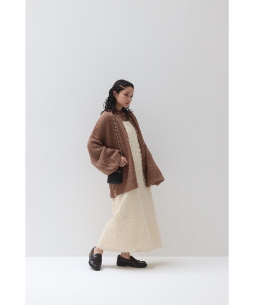 muguet（ミュゲ）の「clear button volume knit cardigan（カーディガン/ボレロ・レディース・ピンク/ブラウン/ベビーピンク/アイボリー・FREE）」の14枚目の写真