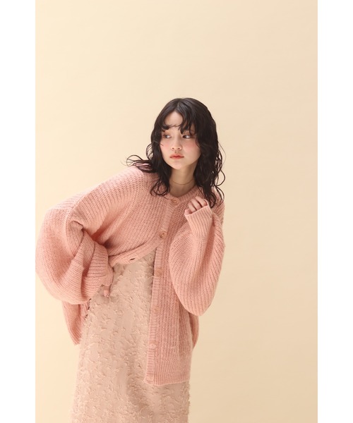 muguet（ミュゲ）の「clear button volume knit cardigan
