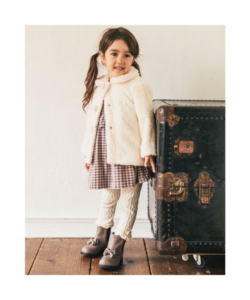 BeBe（ベベ）の「BeBe/ボアボンテン付きコートベビー(80~90cm)（その他アウター・キッズ・オフホワイト/ベージュ・80/90）」の8枚目の写真