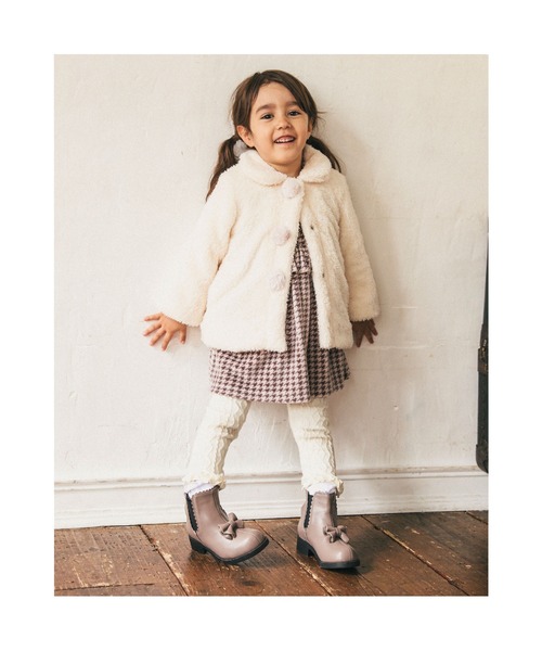 BeBe（ベベ）の「BeBe/ボアボンテン付きコートベビー(80~90cm)（その他アウター・キッズ・オフホワイト/ベージュ・80/90）」の11枚目の写真