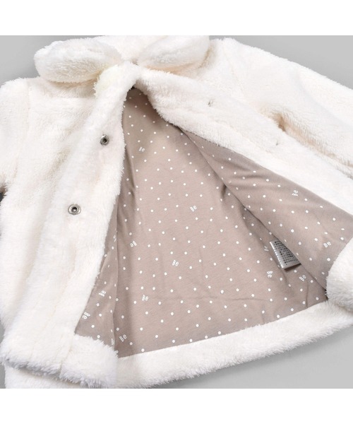 BeBe（ベベ）の「BeBe/ボアボンテン付きコートベビー(80~90cm)（その他アウター・キッズ・オフホワイト/ベージュ・80/90）」の7枚目の写真