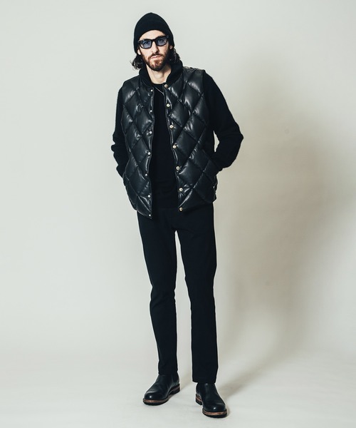 CRIMIE（クライミー）の「DIAMOND QUILT LAMB LEATHER DOWN VEST