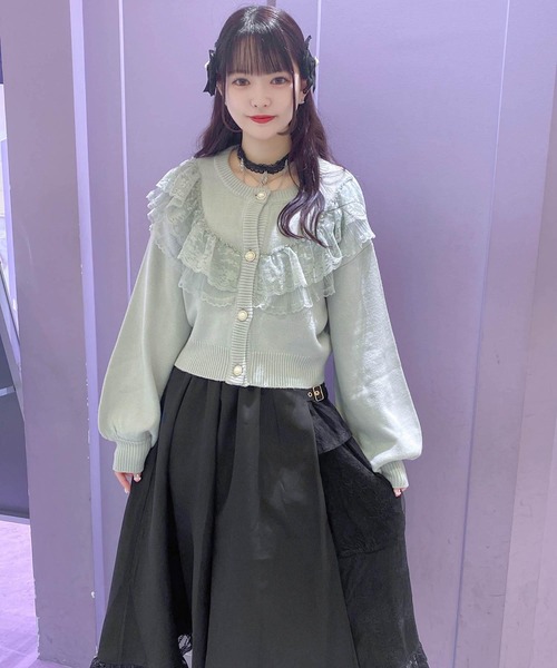 ROJITA(ロジータ)の「ビジューレースフリルニットカーデ(カーディガン/ボレロ・レディース・アイボリー/グレー/ブラック・FREE)」の18枚目の写真