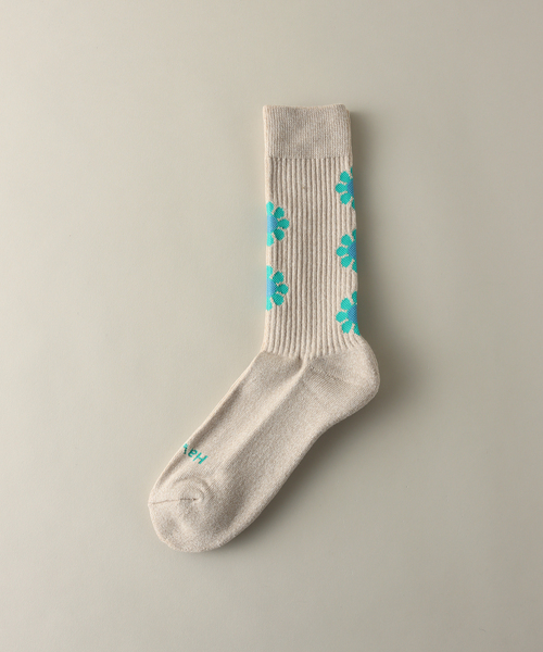 ROSTER SOX(ロスターソックス)の「【ROSTER SOX/ロスターソックス】PEACE(ソックス/靴下・メンズ・グリーン/パープル/ベージュ・FREE)」の2枚目の写真