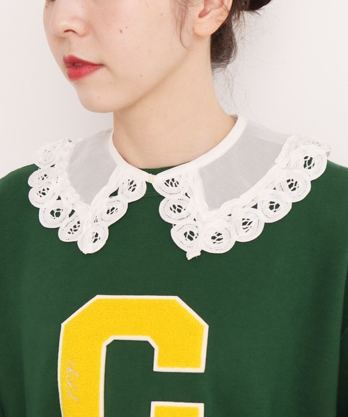 Dot&Stripes CHILD WOMAN(ドットアンドストライプス チャイルドウーマン)の「綿オーガンジー付け衿(付け襟・レディース・ブラック/ホワイト・FREE)」の1枚目の写真