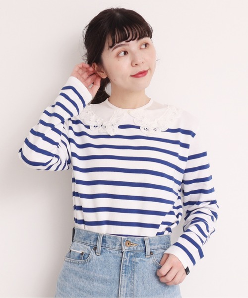 Dot&Stripes CHILD WOMAN(ドットアンドストライプス チャイルドウーマン)の「綿オーガンジー付け衿(付け襟・レディース・ブラック/ホワイト・FREE)」の19枚目の写真