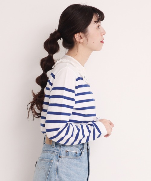 Dot&Stripes CHILD WOMAN(ドットアンドストライプス チャイルドウーマン)の「綿オーガンジー付け衿(付け襟・レディース・ブラック/ホワイト・FREE)」の22枚目の写真