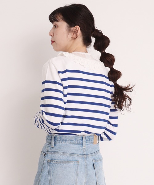 Dot&Stripes CHILD WOMAN(ドットアンドストライプス チャイルドウーマン)の「綿オーガンジー付け衿(付け襟・レディース・ブラック/ホワイト・FREE)」の21枚目の写真